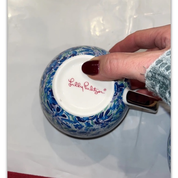 Lilly Pulitzer 3 Coffee Mugs Blue Lion Blue Lily Pulitzer Tea Cups “LION AROUND” - Picture 7 of 8